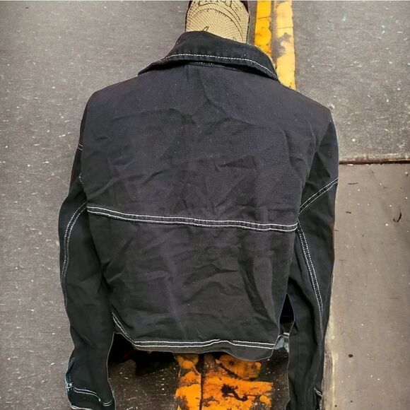 H&M Divided Black Denim Look Jacket Size S - Picture 3 of 3